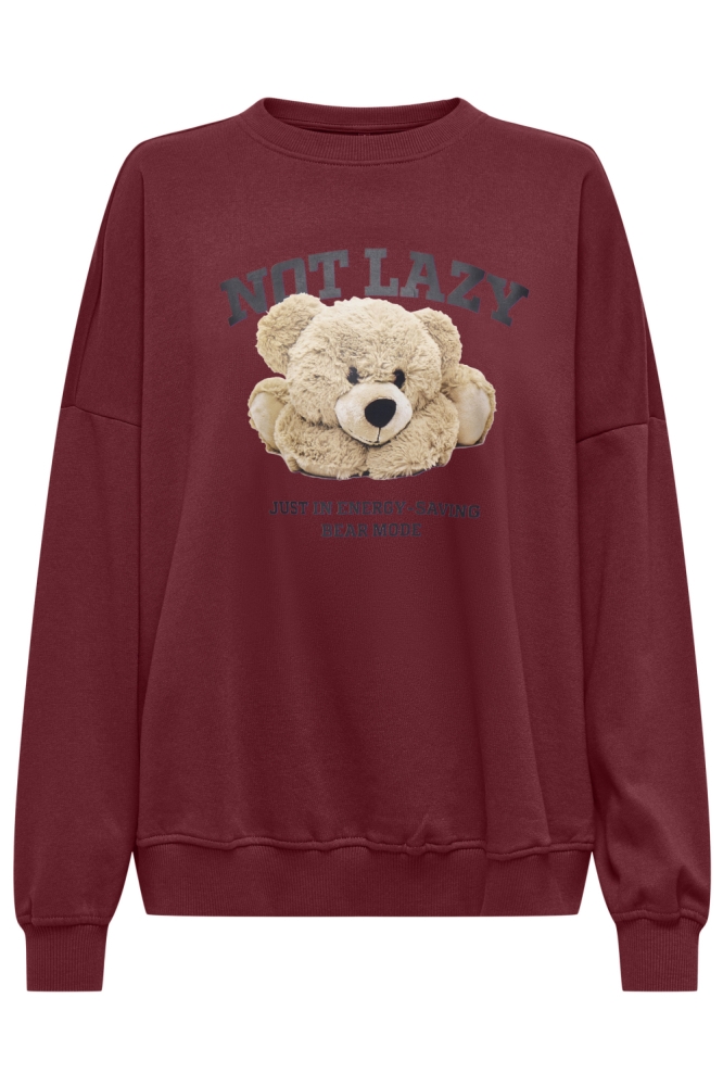 ONLBILA L/S BEAR O-NECK SWT 15356052 Cabernet/Lazy